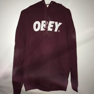 Obey Hoodie Maroon